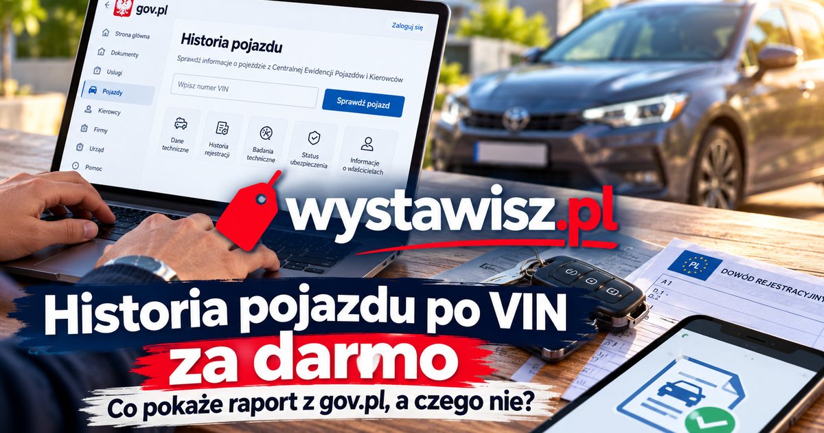 Historia pojazdu po VIN za darmo – co pokaże raport z gov.pl, a czego nie – zdjęcie do poradnika