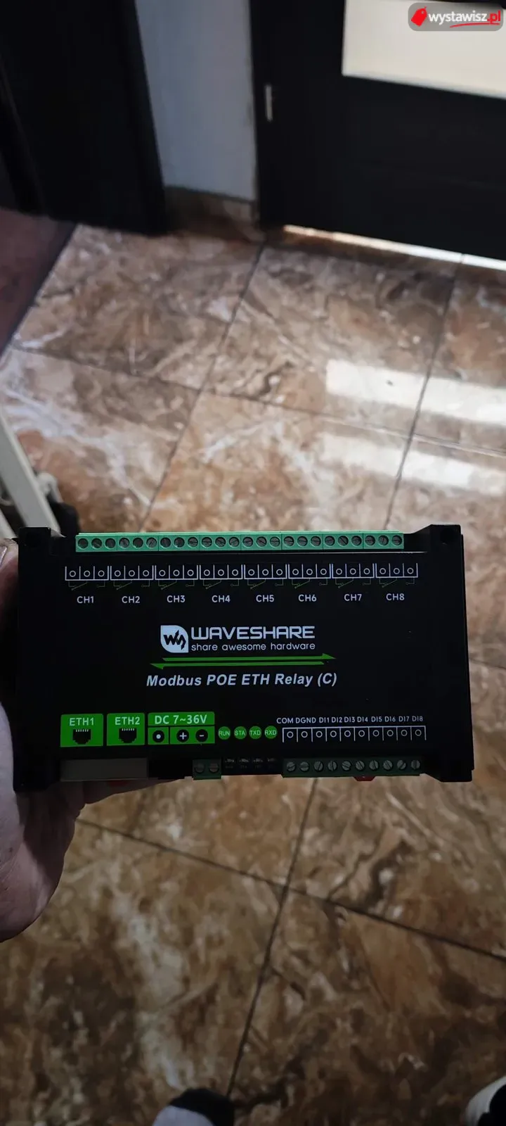 Moduł przekaźników Waveshare Modbus POE ETH Relay (C) – 8 kanałów