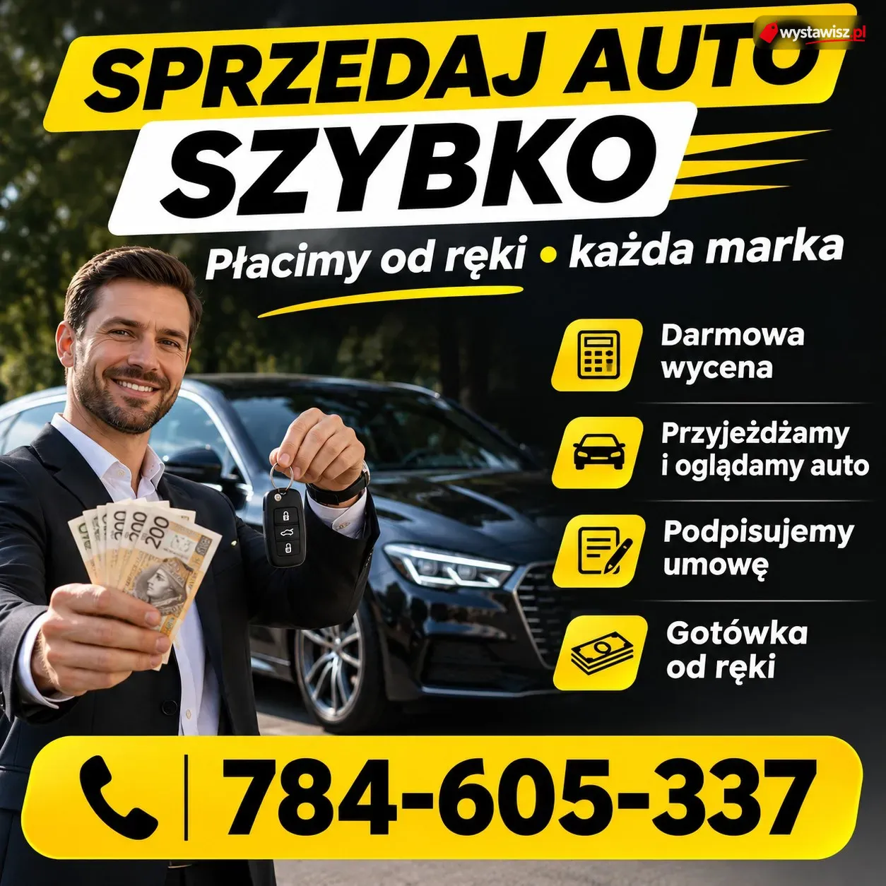 Sprzedaj auto w jeden dzień – umowa i gotówka na miejscu